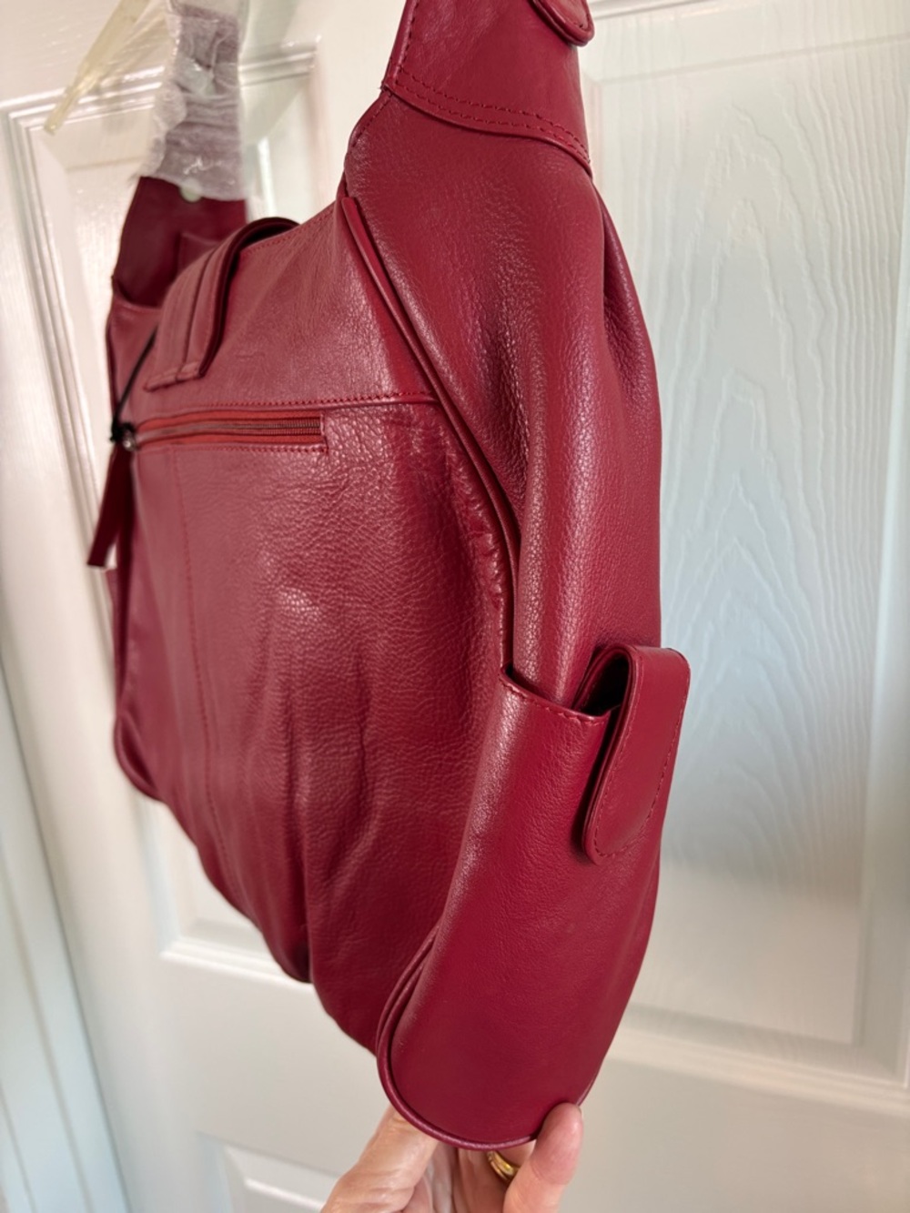Red Leather Shoulder Bag - Picture 8 of 15
